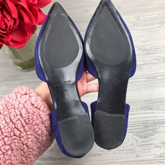 Zara D’orsay blue flats - Picture 6 of 8